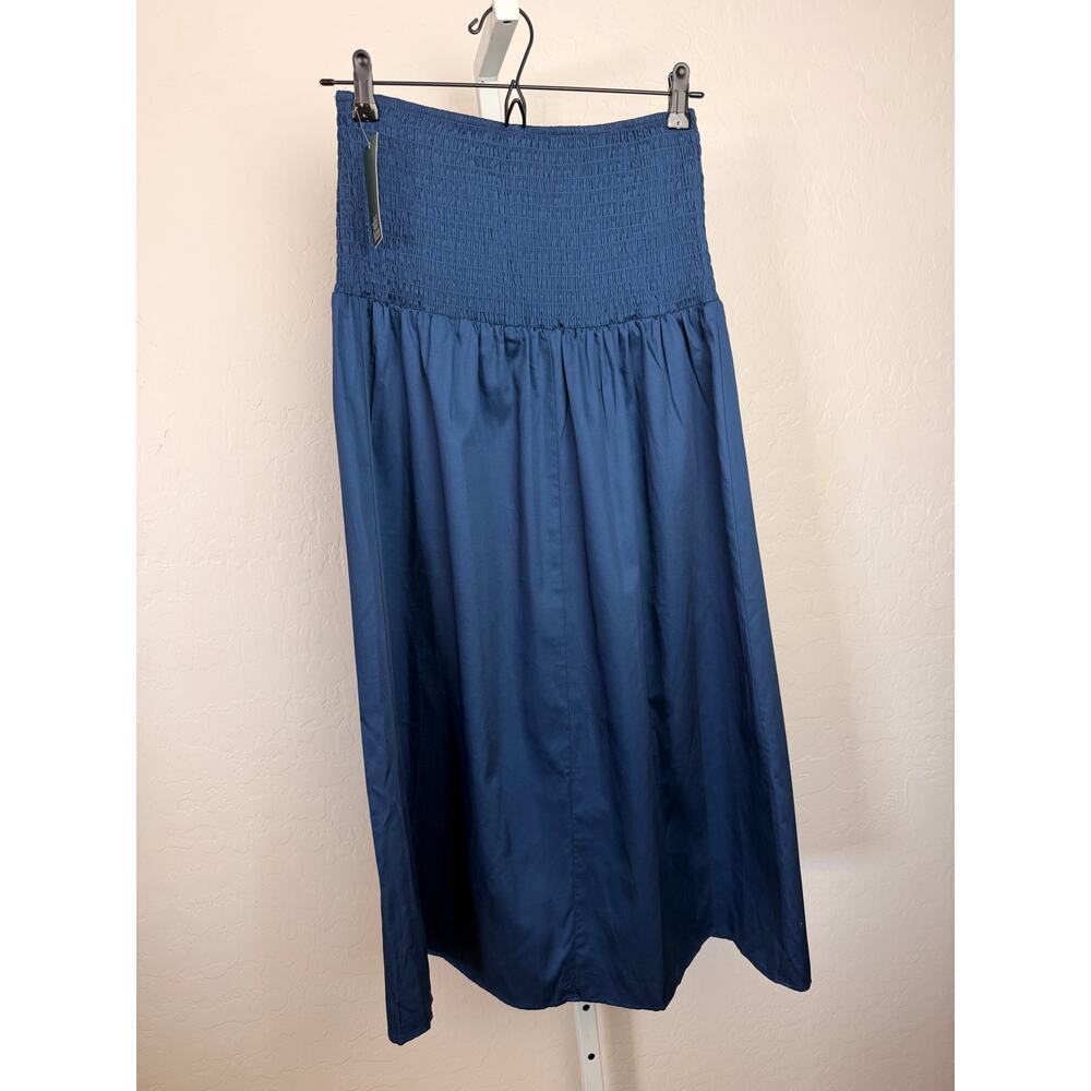 NWT Wild Fable Blue Smocked Maxi Skirt Women’s Small Side Slit